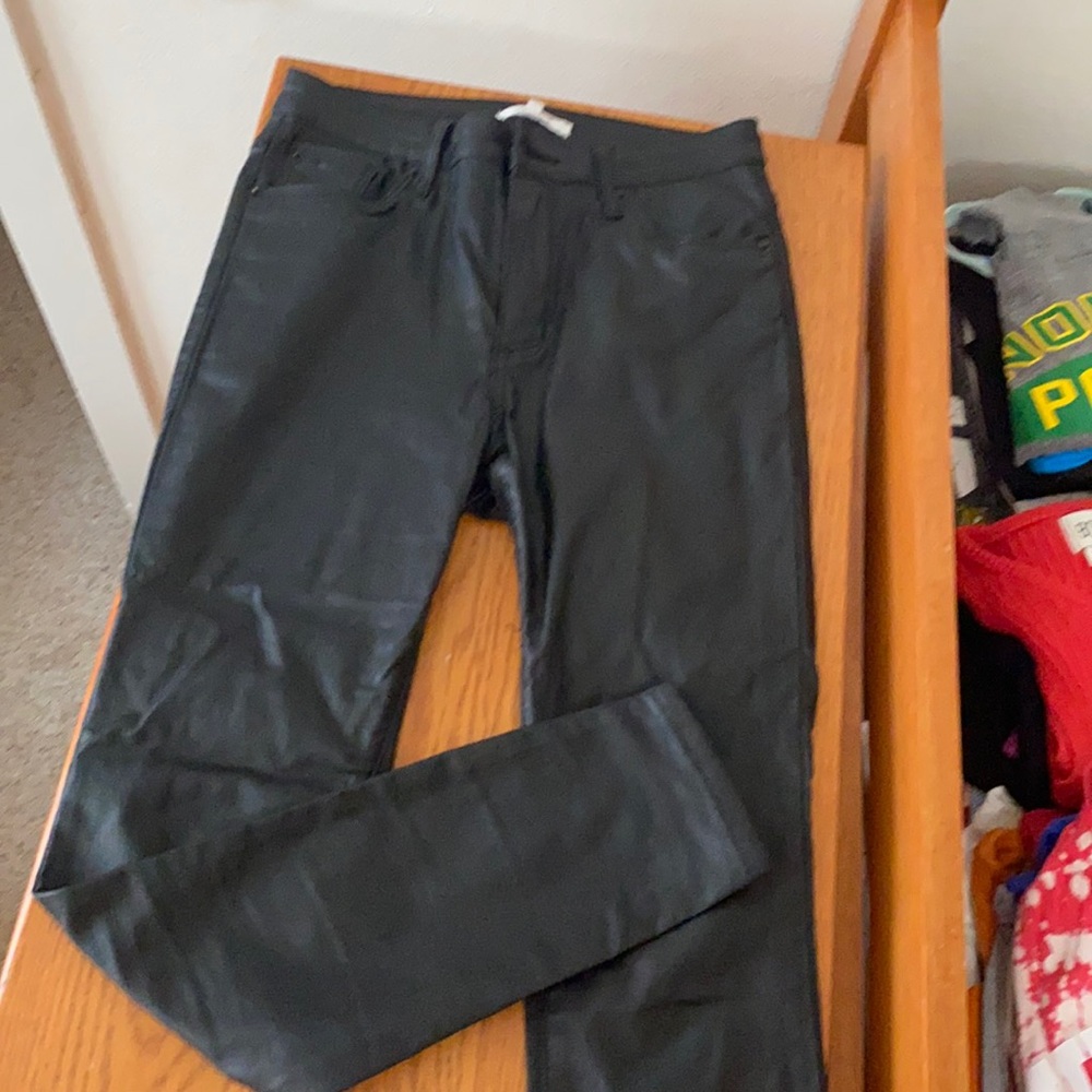 Black leather pants